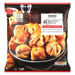 Tesco 40 Cumberland Sausage Rolls 760G