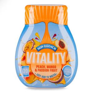 Sun Quench Vitality Peach, Mango & Passion Fruit Flavoured Squash Drink 66ml