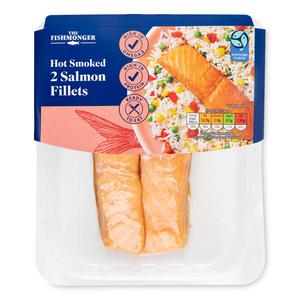 The Fishmonger Ready To Eat Hot Smoked Salmon Fillets 185g