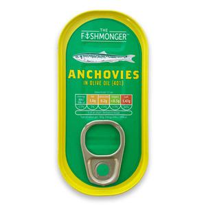 The Fishmonger Anchovies Fillets In Olive Oil 50g (30g Drained)