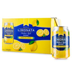 Ridge Valley Italian Style Lemon Flavoured Soda 6x330ml