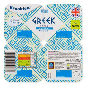 Brooklea Greek Style Natural Yogurt 4x115g