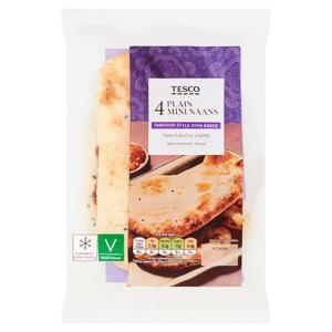 Tesco 4 Plain Mini Naan's