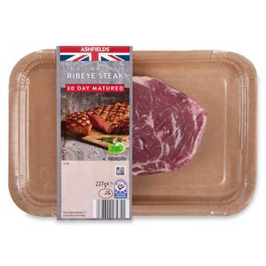 Ashfields 100% British 30 Day Matured Ribeye Steak 227g