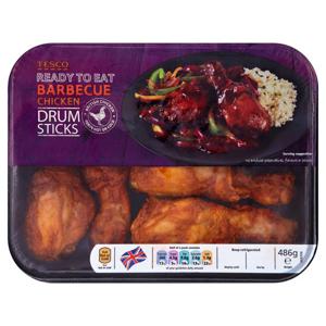 Tesco Ready To Eat Bbq Chicken Drumsticks 486G