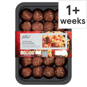 Tesco Finest 24 Beef & Herb Meatballs 672G