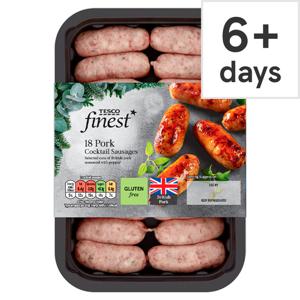 Tesco Finest Gluten Free 18 British Pork Cocktail Sausages 270G