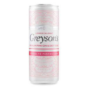 Greysons Premium Pink Gin & Diet Tonic 250ml