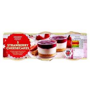 Dessert Menu Strawberry Cheesecakes 3x100g