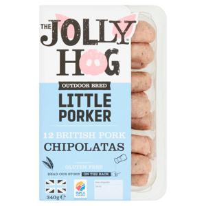 Jolly Hog 12 British Chipolatas Gluten Free 340G