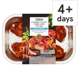 Tesco Cajun Pork Loin Steaks With Peppers 368G