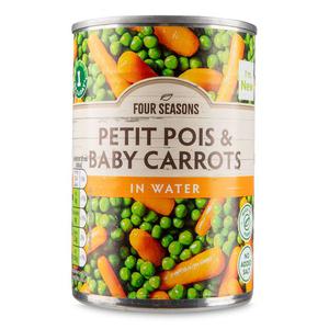 Four Seasons Petit Pois And Baby Carrots In Water 400g (265g Drained)