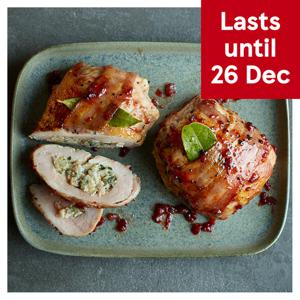 Tesco Two Pork, Bacon & Leek Stuffed Turkey Parcels Serves 2