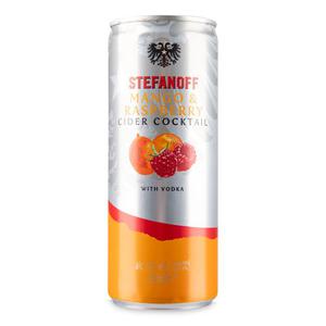 Stefanoff Mango & Raspberry Cider Cocktail 250ml