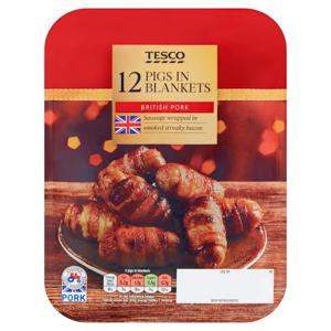 Tesco 12 British Pigs In Blankets 222G