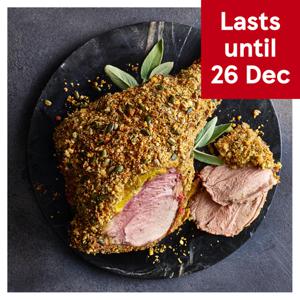 Tesco Finest Whole Lamb Leg with Orange & Maple Glaze & Seeded Crumb Serves 4-6