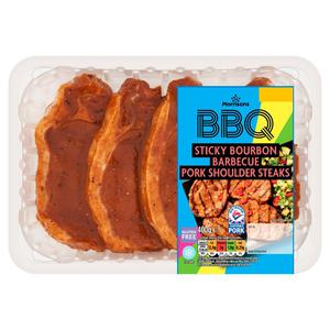 Morrisons Sticky Bourbon BBQ Pork Shoulder Steaks