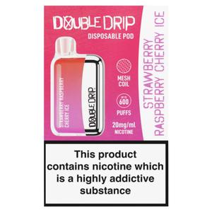 Double Drip Disposable Pod Strawberry Raspberry Cherry Ice 20mg