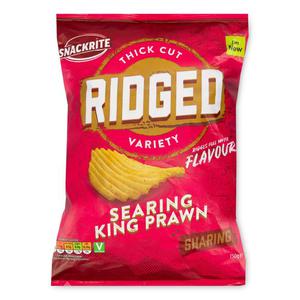 Snackrite Thick Cut Ridged Searing King Prawn Crisps 150g