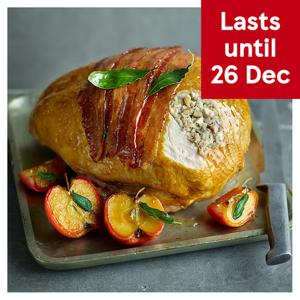 Tesco British Pork, Apple & Chestnut Stuffed Turkey Crown 2.6kg-3.39kg Serves 8-11