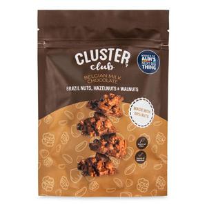 Cluster Club Belgian Milk Chocolate Brazil Nuts, Hazelnuts & Walnuts 100g