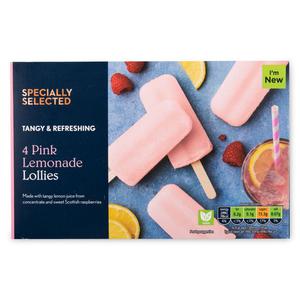 Specially Selected Pink Lemonade Lollies 4x73ml