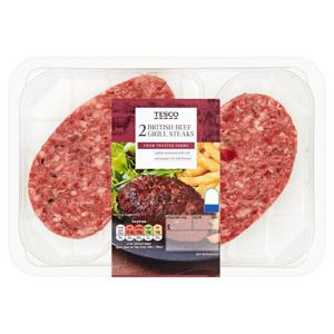 Tesco 2 Beef Grill Steaks 300G