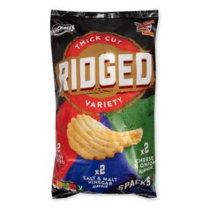 Snackrite Thick Cut Ridged Variety Crisps 6x25g