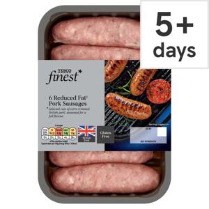 Tesco Finest 6 Reduced Fat Sausages 400G