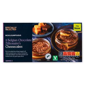 Specially Selected Belgian Chocolate Zillionaires Cheesecakes 2x90g