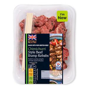 Specially Selected Chimichurri Style Beef Rump Kebabs 300g