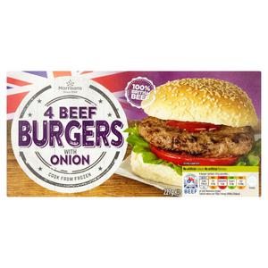 Morrisons 4 Burgers with Onions