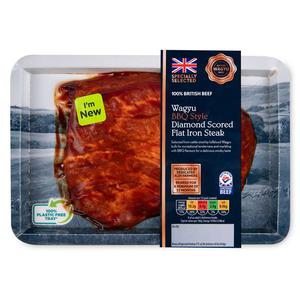 Specially Selected Wagyu BBQ Style Diamond Scored Flat Iron Steak 300g