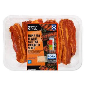 Natures Glen Maple BBQ Flavour Scottish Pork Belly Slices 400g