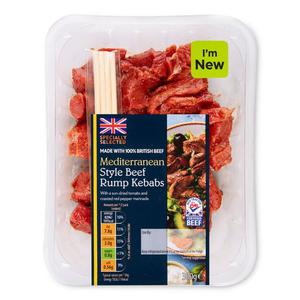 Specially Selected Mediterranean Style Beef Rump Kebabs 300g