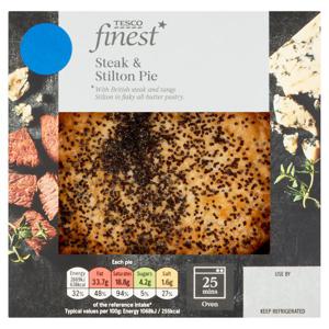 Tesco Finest Steak & Stilton Pie 250G