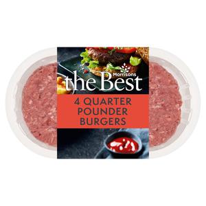 Morrisons The Best 4 Beef Quarter Pounder Burgers