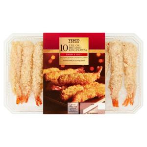 Tesco 10 Tail On Breaded King Prawns 130G