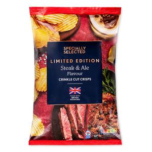 Specially Selected Steak & Ale Flavour Crinkle Cut Potato Crisps 150g