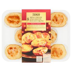 Tesco 8 Cheese & Bacon Loaded Skins 224G