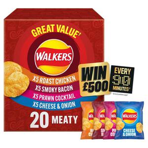 Walkers Meaty Variety Multipack Crisps Box