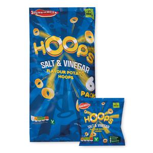 Snackrite Salt & Vinegar Flavour Potato Hoops 6x25g