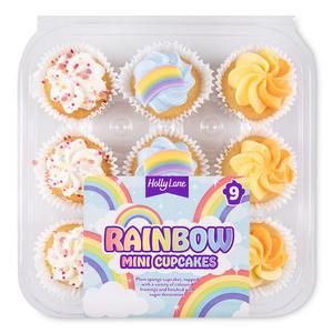 Holly Lane Mini Rainbow Cupcakes 9 Pack