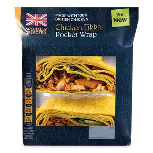 Specially Selected Chicken Tikka Pocket Wrap 1 Pack