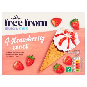 Morrisons Free From Strawberry Ice Cream Cones