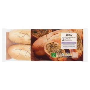 Tesco 2X Extra Strong Garlic Baguettes 410G