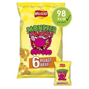 Sloth Walkers Monster Munch Roast Beef Multipack Snacks Crisps