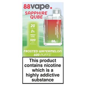 88vape Sapphire Qube Disposable Frosted Water Melon 20mg