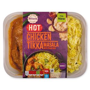 Bilash Hot Chicken Tikka Masala With Pilau Rice 400g