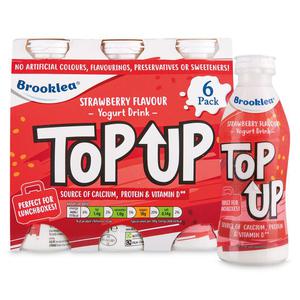 Brooklea Top Up Strawberry Flavour Yogurt Drink 6x180g